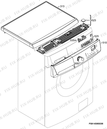 Взрыв-схема стиральной машины Zanussi ZWG7160P - Схема узла Command panel 037